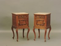 Lot 745 - A pair of late 19th century French walnut night tables