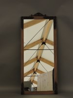 Lot 640 - An oak framed wall hanging mirror