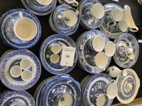 Lot 490 - A quantity of blue and white Old Willow dinner/tea wares