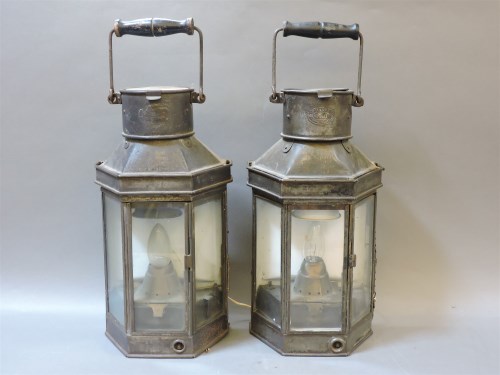 Lot 244 - A pair of Bulpitt & Sons stateroom lamps