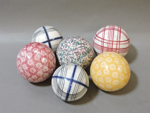 Lot 207 - A set of six Victorian carpet bowls