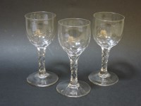 Lot 396 - Three 18th century wine glasses