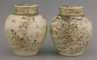 Lot 298 - A pair of enamelled and gilt Kyoto Jars and Covers