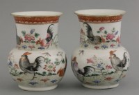 Lot 431 - A pair of famille rose vases