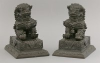 Lot 332 - A pair of bronze Shi-Shi