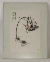 Lot 262 - Fu Hua (b.1928)
QUAILS AND ORCHID
Ink and colour on paper