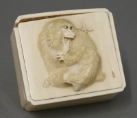 Lot 355 - An ivory Box and Cover