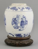 Lot 13 - A blue and white Jar