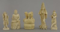 Lot 537 - Three Indian ivory deities