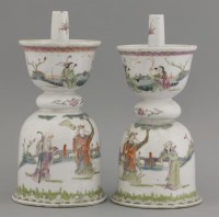 Lot 85 - Two famille rose Candlesticks