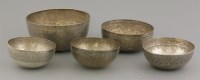 Lot 141 - Five Malay silver Rice Bowls