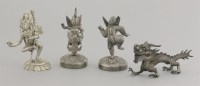 Lot 144 - A Chinese silver dragon form Place Name Holder