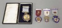 Lot 70 - Three silver gilt and one gilt metal East Lancashire Masonic Benevolent Medals