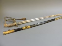 Lot 427 - A Naval officer's dress sword with fish skin grip