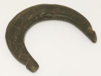 Lot 134 - A 19th century tribal crescent shaped horn amulet