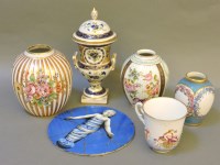 Lot 240 - Three French polychrome decorated vases