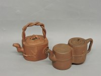 Lot 245 - Two Chinese yixing teapots