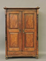 Lot 548 - An 18th century Austrian pitch pine wardrobe