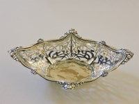 Lot 169 - A silver pierced boat shaped bowl