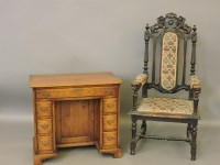 Lot 508 - A Victorian carved oak hall chair