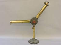 Lot 124 - A 19th century angled brass spectroscope/telescope