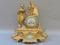 Lot 284 - A 19th century gilt spelter mantel clock