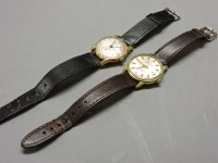 Lot 70 - A gentleman's gold plated Rodana mechanical strap watch