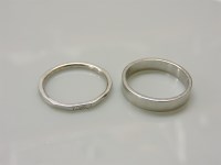Lot 44 - Two platinum wedding rings