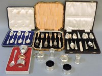 Lot 162 - A silver six piece cruet set