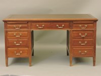 Lot 574 - A Globe Wernicke mahogany pedestal desk