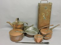 Lot 366 - Three Victorian copper saucepans and lids