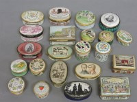 Lot 220 - Twenty-two Halcyon Days Bilston enamel boxes