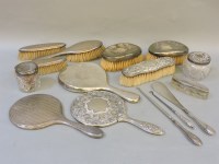 Lot 143 - Silver backed dressing table items