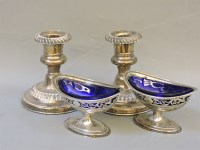 Lot 182 - A pair of silver boat shape salts