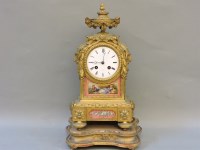 Lot 342 - A French gilt bronze mantel clock