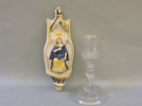 Lot 346 - A late 19th/early 20th century blown glass Holy Communion chalice