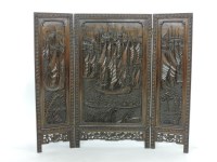 Lot 583A - A Chinese wood fire screen