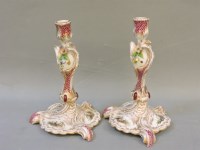 Lot 290 - A pair of late 19th century Berlin candlesticks