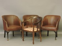 Lot 564 - Three George V tub chairs