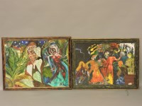 Lot 427 - Six large 1980s abstract oil paintings