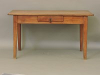 Lot 593 - A 19th century fruitwood kitchen table