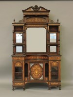 Lot 552 - An inlaid Victorian rosewood mirror back sideboard