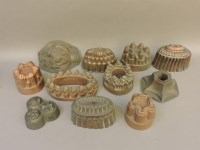 Lot 311 - Eleven copper jelly moulds