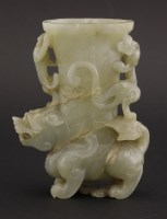 Lot 112 - A well carved jade Vase