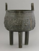 Lot 170 - A bronze tripod Censer