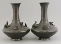 Lot 338 - A pair of bronze Vases