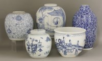 Lot 442 - Three blue and white jars