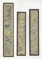 Lot 447 - Seven embroidered panels