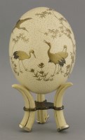 Lot 384 - A lacquered Ostrich Egg