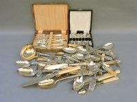 Lot 399 - Two late 19th century canteens of fish knives and forks